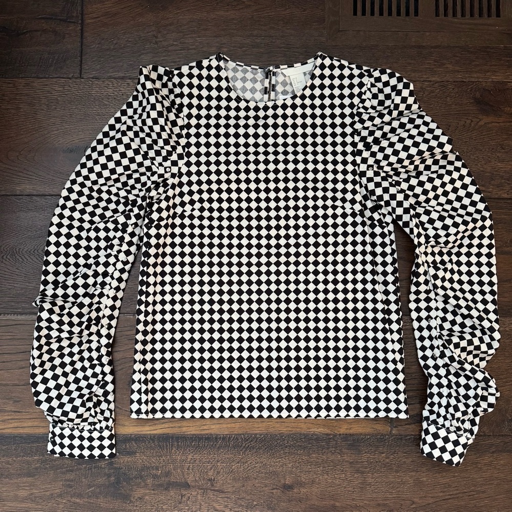H&M Checkered Black and White Women's Top
